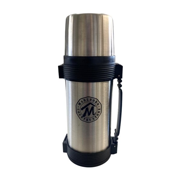 Marlboro Country Store Stainless Steel Vacuum Bottle 1.1 Quart With Insulated Ca - Picture 1 of 7